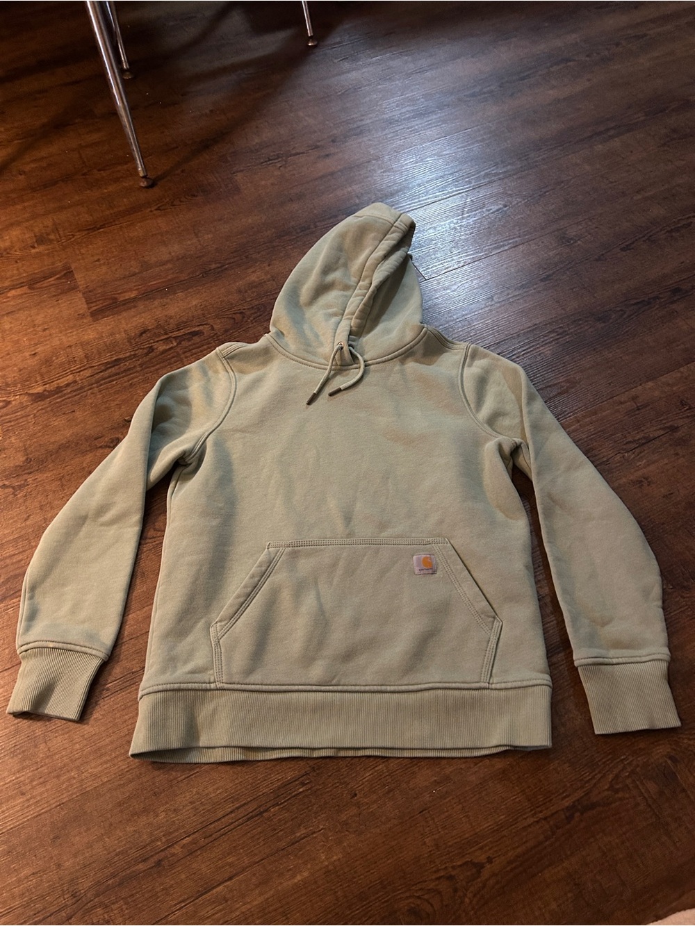 Carhartt Men’s Hooded Sweatshirt in Light Olive Green